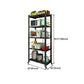 Contemporary Folding Steel Etagere Bookshelf with Caster Wheels Clearhalo 'Bookcases' 'furn' 'furn_bookcases' 'Furniture' 'furniture_bookcases' 'kitchen' 'kitchen_bookcases' 'Living Room Furniture' 'Office Furniture' 4700583