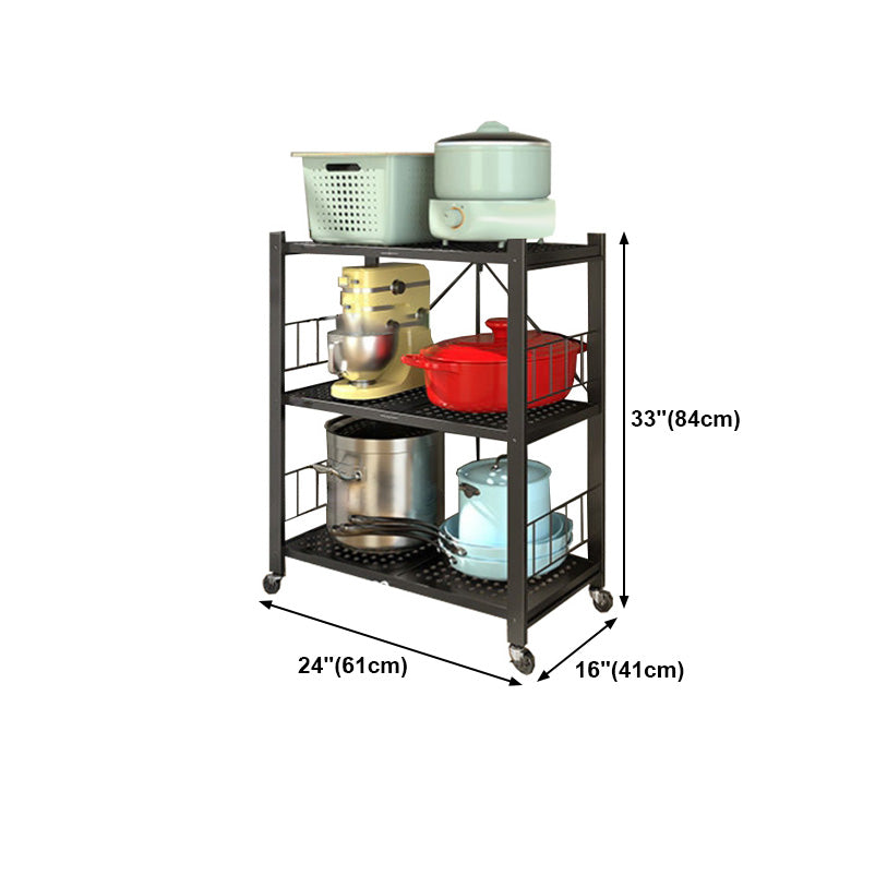 Contemporary Folding Steel Etagere Bookshelf with Caster Wheels Clearhalo 'Bookcases' 'furn' 'furn_bookcases' 'Furniture' 'furniture_bookcases' 'kitchen' 'kitchen_bookcases' 'Living Room Furniture' 'Office Furniture' 4700588