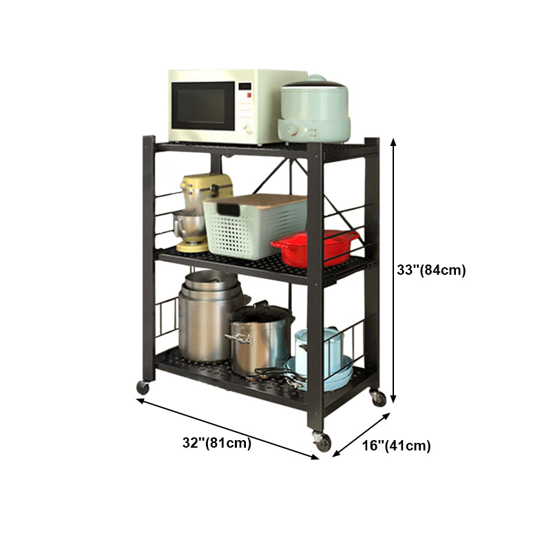 Contemporary Folding Steel Etagere Bookshelf with Caster Wheels Clearhalo 'Bookcases' 'furn' 'furn_bookcases' 'Furniture' 'furniture_bookcases' 'kitchen' 'kitchen_bookcases' 'Living Room Furniture' 'Office Furniture' 4700589