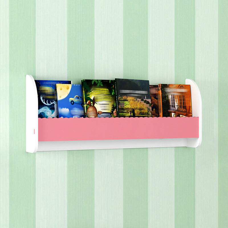 Contemporary Style Bookshelf Wall Mounted Horizontal Bookcase for Home Office 31.5"L x 4.3"W x 12.6"H White-Pink 1 Piece Clearhalo 'Bookcases' 'furn' 'furn_bookcases' 'Furniture' 'furniture_bookcases' 'kitchen' 'kitchen_bookcases' 'Living Room Furniture' 'Office Furniture' 4700787