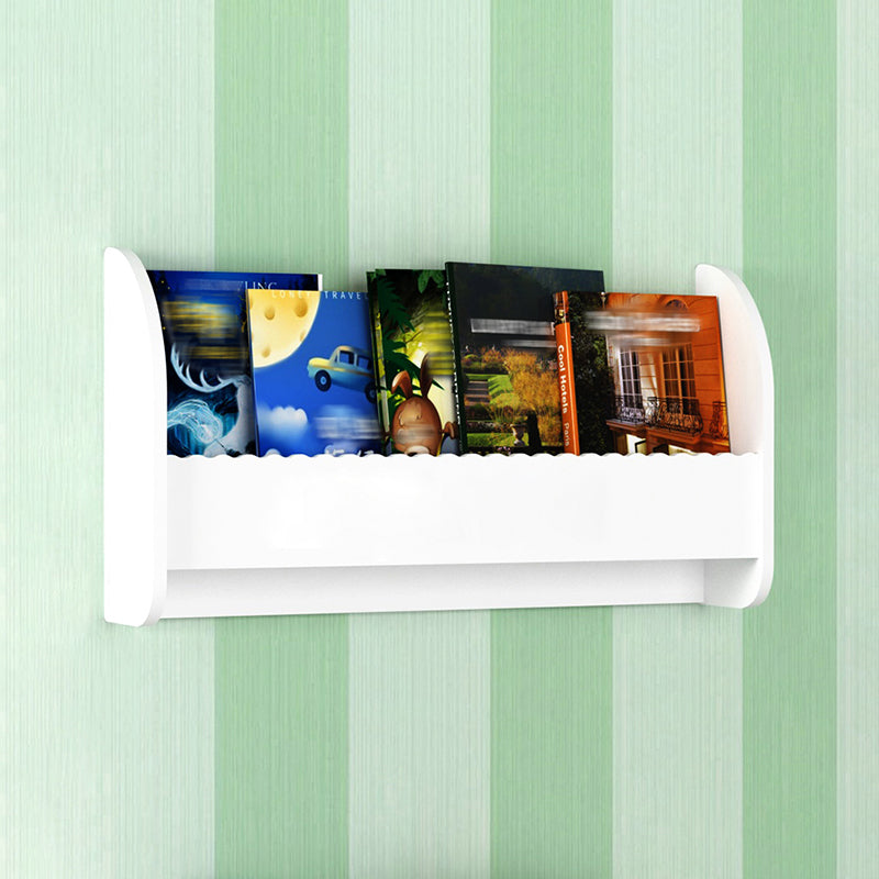 Contemporary Style Bookshelf Wall Mounted Horizontal Bookcase for Home Office 23.6"L x 4.3"W x 12.6"H White 1 Piece Clearhalo 'Bookcases' 'furn' 'furn_bookcases' 'Furniture' 'furniture_bookcases' 'kitchen' 'kitchen_bookcases' 'Living Room Furniture' 'Office Furniture' 4700789