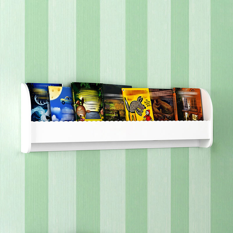 Contemporary Style Bookshelf Wall Mounted Horizontal Bookcase for Home Office 39.4"L x 4.3"W x 12.6"H White 1 Piece Clearhalo 'Bookcases' 'furn' 'furn_bookcases' 'Furniture' 'furniture_bookcases' 'kitchen' 'kitchen_bookcases' 'Living Room Furniture' 'Office Furniture' 4700791