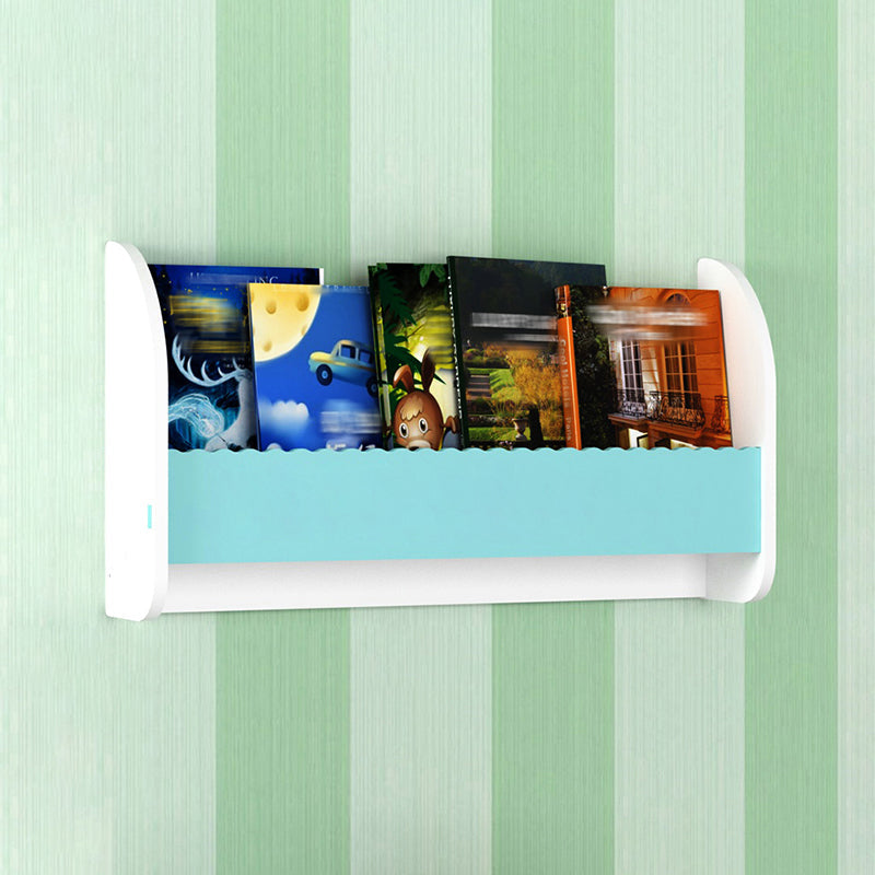 Contemporary Style Bookshelf Wall Mounted Horizontal Bookcase for Home Office 23.6"L x 4.3"W x 12.6"H White-Blue 1 Piece Clearhalo 'Bookcases' 'furn' 'furn_bookcases' 'Furniture' 'furniture_bookcases' 'kitchen' 'kitchen_bookcases' 'Living Room Furniture' 'Office Furniture' 4700792