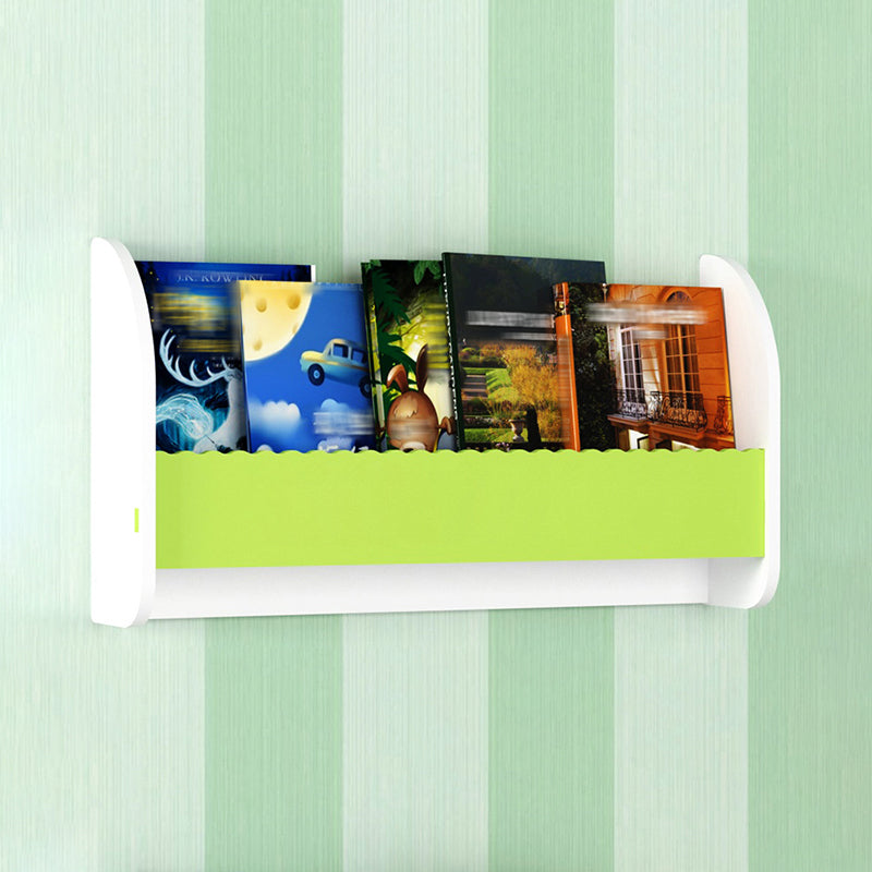 Contemporary Style Bookshelf Wall Mounted Horizontal Bookcase for Home Office 23.6"L x 4.3"W x 12.6"H White-Green 1 Piece Clearhalo 'Bookcases' 'furn' 'furn_bookcases' 'Furniture' 'furniture_bookcases' 'kitchen' 'kitchen_bookcases' 'Living Room Furniture' 'Office Furniture' 4700795