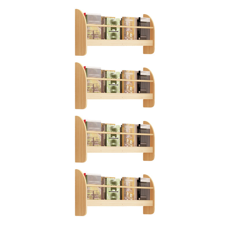 Contemporary Style Bookshelf Wall Mounted Horizontal Bookcase for Home Office 31.5"L x 4.3"W x 12.6"H Natural 4 Piece Set Clearhalo 'Bookcases' 'furn' 'furn_bookcases' 'Furniture' 'furniture_bookcases' 'kitchen' 'kitchen_bookcases' 'Living Room Furniture' 'Office Furniture' 4700799