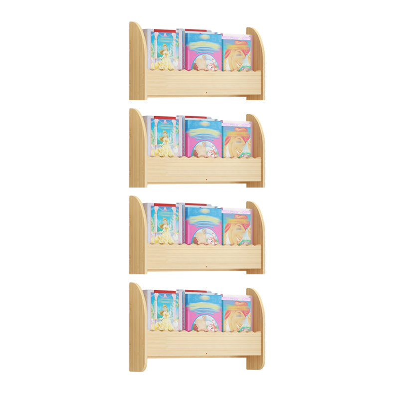 Contemporary Style Bookshelf Wall Mounted Horizontal Bookcase for Home Office 23.6"L x 4.3"W x 12.6"H Light Apricot 4 Piece Set Clearhalo 'Bookcases' 'furn' 'furn_bookcases' 'Furniture' 'furniture_bookcases' 'kitchen' 'kitchen_bookcases' 'Living Room Furniture' 'Office Furniture' 4700802