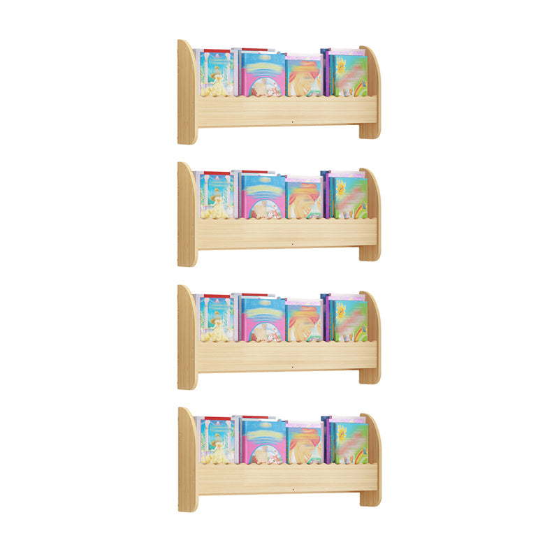 Contemporary Style Bookshelf Wall Mounted Horizontal Bookcase for Home Office 31.5"L x 4.3"W x 12.6"H Light Apricot 4 Piece Set Clearhalo 'Bookcases' 'furn' 'furn_bookcases' 'Furniture' 'furniture_bookcases' 'kitchen' 'kitchen_bookcases' 'Living Room Furniture' 'Office Furniture' 4700803