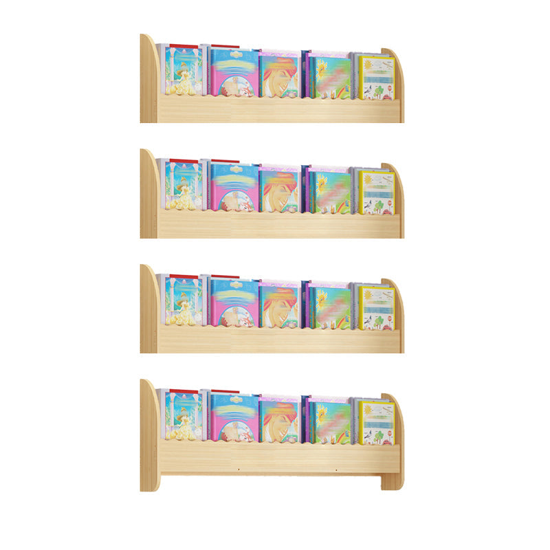 Contemporary Style Bookshelf Wall Mounted Horizontal Bookcase for Home Office 39.4"L x 4.3"W x 12.6"H Light Apricot 4 Piece Set Clearhalo 'Bookcases' 'furn' 'furn_bookcases' 'Furniture' 'furniture_bookcases' 'kitchen' 'kitchen_bookcases' 'Living Room Furniture' 'Office Furniture' 4700804
