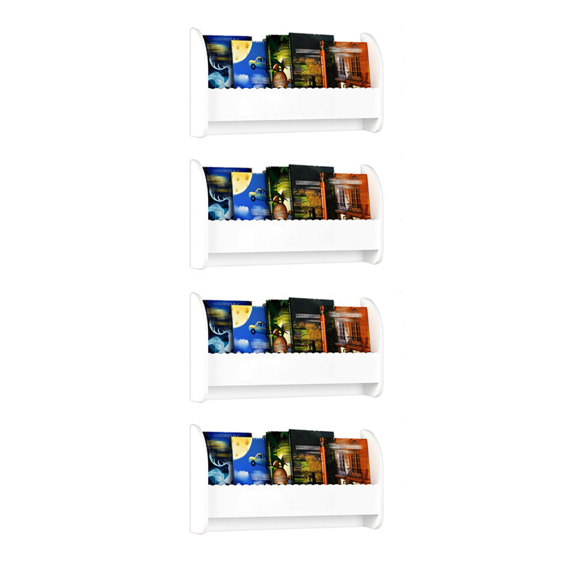 Contemporary Style Bookshelf Wall Mounted Horizontal Bookcase for Home Office 23.6"L x 4.3"W x 12.6"H White 4 Piece Set Clearhalo 'Bookcases' 'furn' 'furn_bookcases' 'Furniture' 'furniture_bookcases' 'kitchen' 'kitchen_bookcases' 'Living Room Furniture' 'Office Furniture' 4700809
