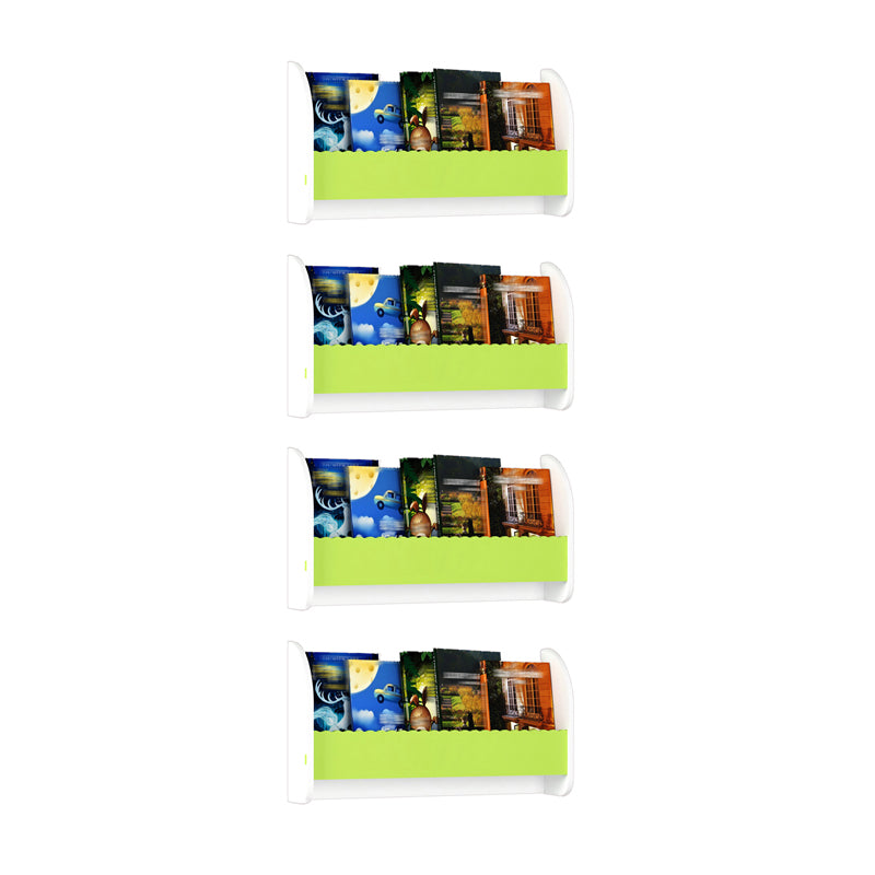 Contemporary Style Bookshelf Wall Mounted Horizontal Bookcase for Home Office 23.6"L x 4.3"W x 12.6"H White-Green 4 Piece Set Clearhalo 'Bookcases' 'furn' 'furn_bookcases' 'Furniture' 'furniture_bookcases' 'kitchen' 'kitchen_bookcases' 'Living Room Furniture' 'Office Furniture' 4700815