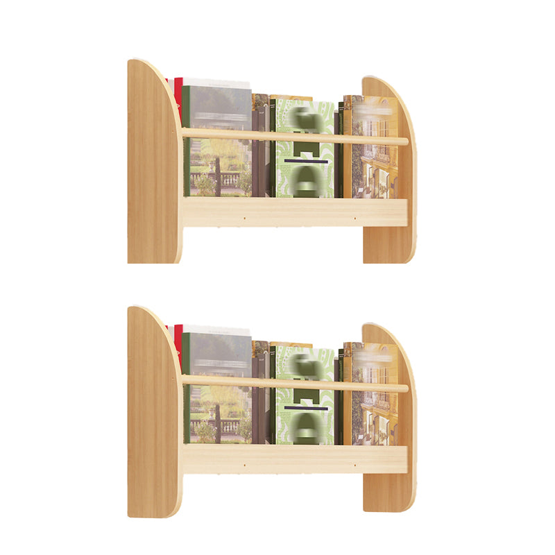 Contemporary Style Bookshelf Wall Mounted Horizontal Bookcase for Home Office 23.6"L x 4.3"W x 12.6"H Natural 2 Piece Set Clearhalo 'Bookcases' 'furn' 'furn_bookcases' 'Furniture' 'furniture_bookcases' 'kitchen' 'kitchen_bookcases' 'Living Room Furniture' 'Office Furniture' 4700818