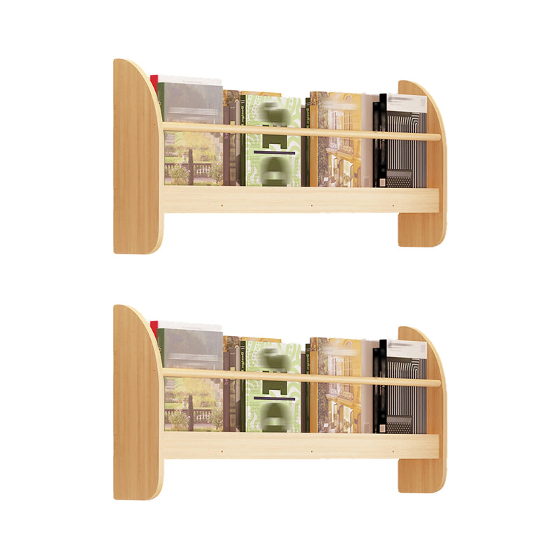 Contemporary Style Bookshelf Wall Mounted Horizontal Bookcase for Home Office 31.5"L x 4.3"W x 12.6"H Natural 2 Piece Set Clearhalo 'Bookcases' 'furn' 'furn_bookcases' 'Furniture' 'furniture_bookcases' 'kitchen' 'kitchen_bookcases' 'Living Room Furniture' 'Office Furniture' 4700819