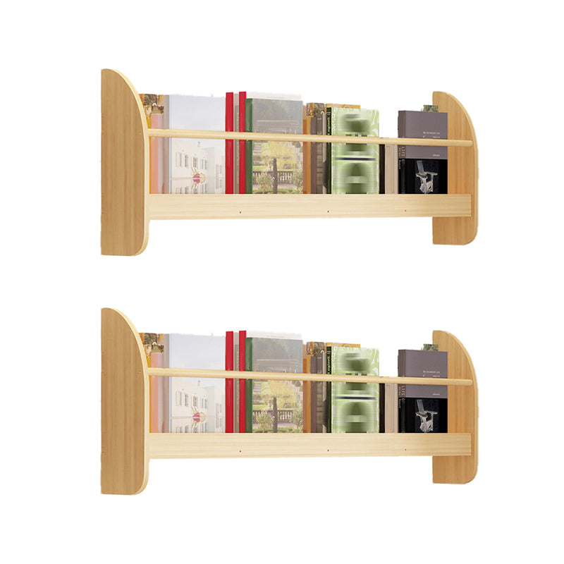 Contemporary Style Bookshelf Wall Mounted Horizontal Bookcase for Home Office 39.4"L x 4.3"W x 12.6"H Natural 2 Piece Set Clearhalo 'Bookcases' 'furn' 'furn_bookcases' 'Furniture' 'furniture_bookcases' 'kitchen' 'kitchen_bookcases' 'Living Room Furniture' 'Office Furniture' 4700820