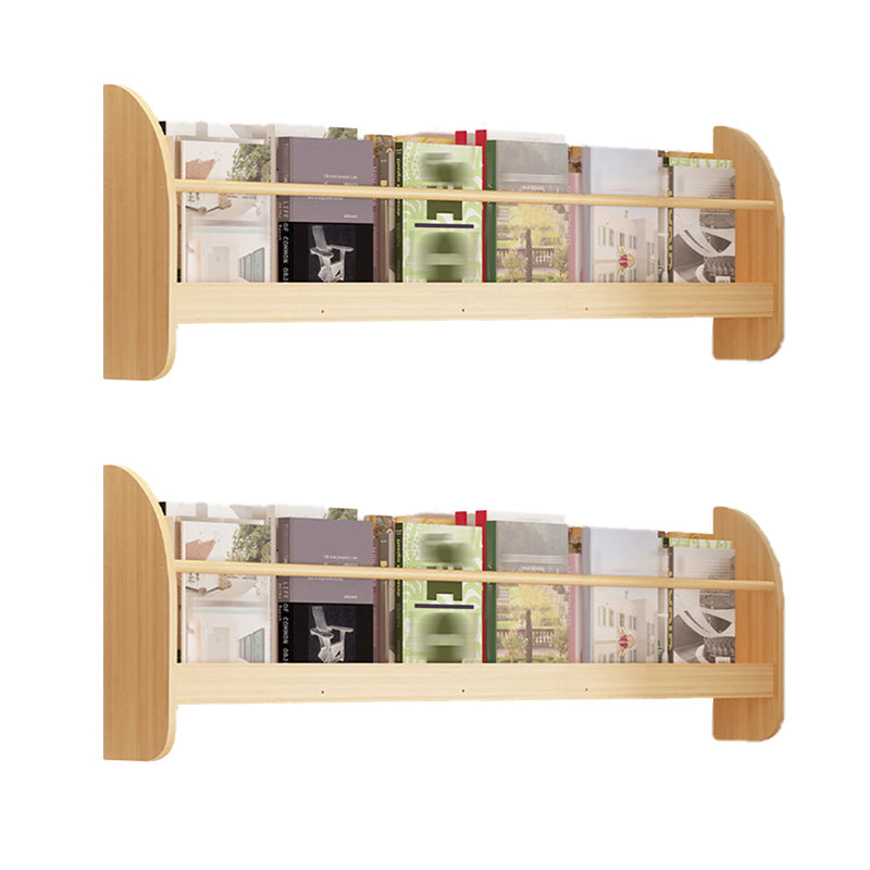 Contemporary Style Bookshelf Wall Mounted Horizontal Bookcase for Home Office 47.2"L x 4.3"W x 12.6"H Natural 2 Piece Set Clearhalo 'Bookcases' 'furn' 'furn_bookcases' 'Furniture' 'furniture_bookcases' 'kitchen' 'kitchen_bookcases' 'Living Room Furniture' 'Office Furniture' 4700821