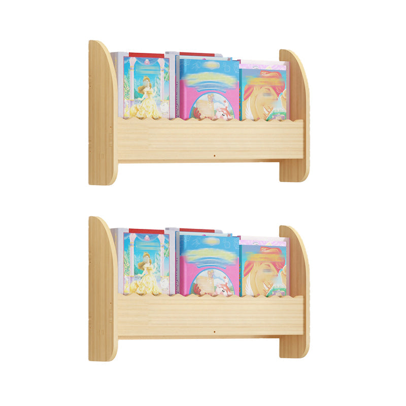 Contemporary Style Bookshelf Wall Mounted Horizontal Bookcase for Home Office 23.6"L x 4.3"W x 12.6"H Light Apricot 2 Piece Set Clearhalo 'Bookcases' 'furn' 'furn_bookcases' 'Furniture' 'furniture_bookcases' 'kitchen' 'kitchen_bookcases' 'Living Room Furniture' 'Office Furniture' 4700822