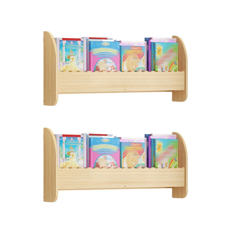 Contemporary Style Bookshelf Wall Mounted Horizontal Bookcase for Home Office 31.5"L x 4.3"W x 12.6"H Light Apricot 2 Piece Set Clearhalo 'Bookcases' 'furn' 'furn_bookcases' 'Furniture' 'furniture_bookcases' 'kitchen' 'kitchen_bookcases' 'Living Room Furniture' 'Office Furniture' 4700823