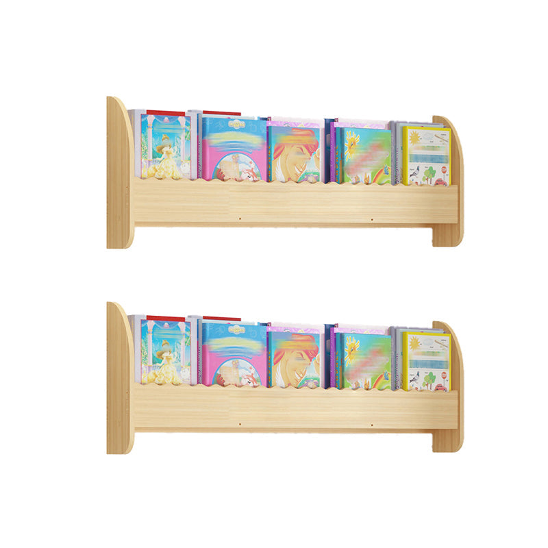 Contemporary Style Bookshelf Wall Mounted Horizontal Bookcase for Home Office 39.4"L x 4.3"W x 12.6"H Light Apricot 2 Piece Set Clearhalo 'Bookcases' 'furn' 'furn_bookcases' 'Furniture' 'furniture_bookcases' 'kitchen' 'kitchen_bookcases' 'Living Room Furniture' 'Office Furniture' 4700824