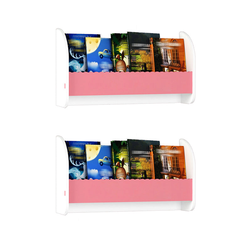 Contemporary Style Bookshelf Wall Mounted Horizontal Bookcase for Home Office 23.6"L x 4.3"W x 12.6"H White-Pink 2 Piece Set Clearhalo 'Bookcases' 'furn' 'furn_bookcases' 'Furniture' 'furniture_bookcases' 'kitchen' 'kitchen_bookcases' 'Living Room Furniture' 'Office Furniture' 4700826