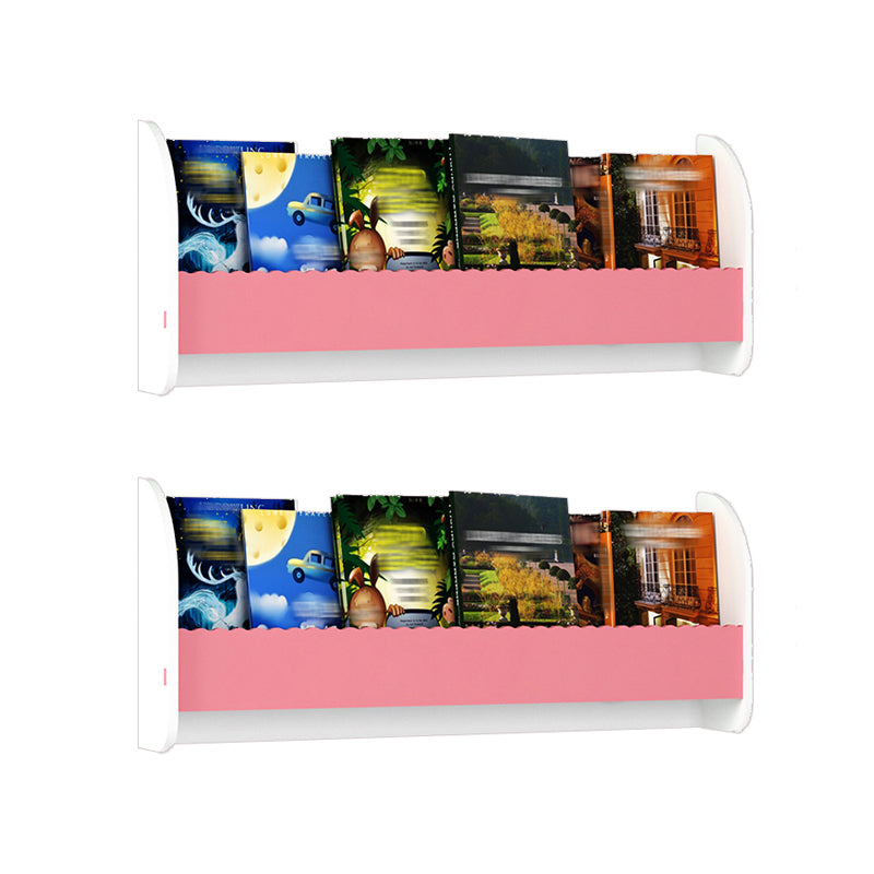 Contemporary Style Bookshelf Wall Mounted Horizontal Bookcase for Home Office 31.5"L x 4.3"W x 12.6"H White-Pink 2 Piece Set Clearhalo 'Bookcases' 'furn' 'furn_bookcases' 'Furniture' 'furniture_bookcases' 'kitchen' 'kitchen_bookcases' 'Living Room Furniture' 'Office Furniture' 4700827