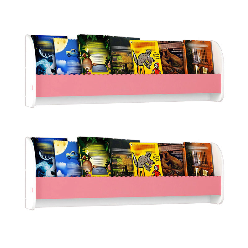 Contemporary Style Bookshelf Wall Mounted Horizontal Bookcase for Home Office 39.4"L x 4.3"W x 12.6"H White-Pink 2 Piece Set Clearhalo 'Bookcases' 'furn' 'furn_bookcases' 'Furniture' 'furniture_bookcases' 'kitchen' 'kitchen_bookcases' 'Living Room Furniture' 'Office Furniture' 4700828