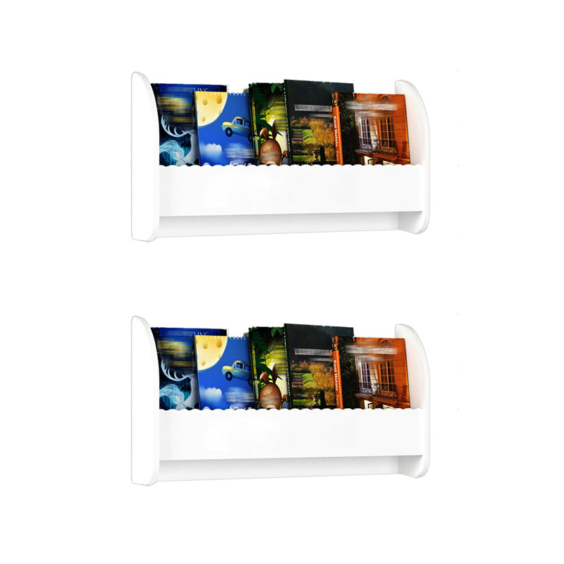 Contemporary Style Bookshelf Wall Mounted Horizontal Bookcase for Home Office 23.6"L x 4.3"W x 12.6"H White 2 Piece Set Clearhalo 'Bookcases' 'furn' 'furn_bookcases' 'Furniture' 'furniture_bookcases' 'kitchen' 'kitchen_bookcases' 'Living Room Furniture' 'Office Furniture' 4700829