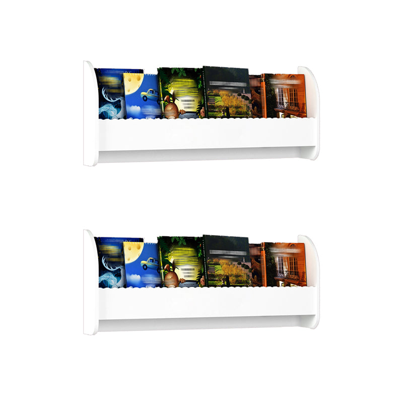 Contemporary Style Bookshelf Wall Mounted Horizontal Bookcase for Home Office 31.5"L x 4.3"W x 12.6"H White 2 Piece Set Clearhalo 'Bookcases' 'furn' 'furn_bookcases' 'Furniture' 'furniture_bookcases' 'kitchen' 'kitchen_bookcases' 'Living Room Furniture' 'Office Furniture' 4700830