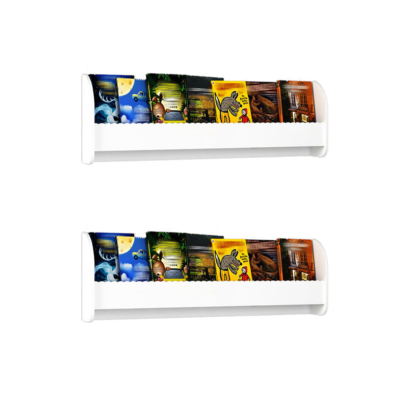 Contemporary Style Bookshelf Wall Mounted Horizontal Bookcase for Home Office 39.4"L x 4.3"W x 12.6"H White 2 Piece Set Clearhalo 'Bookcases' 'furn' 'furn_bookcases' 'Furniture' 'furniture_bookcases' 'kitchen' 'kitchen_bookcases' 'Living Room Furniture' 'Office Furniture' 4700831