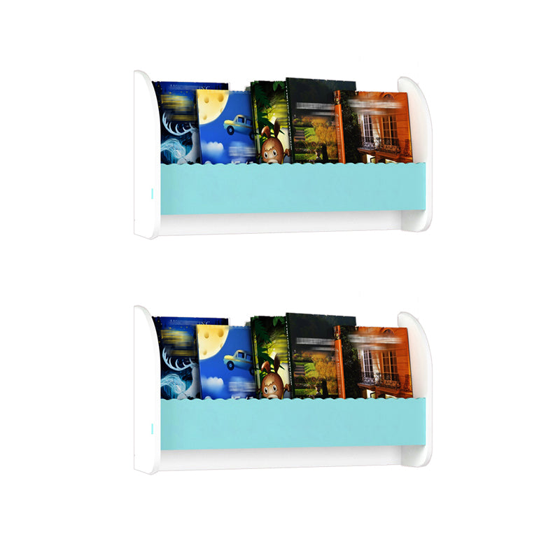 Contemporary Style Bookshelf Wall Mounted Horizontal Bookcase for Home Office 23.6"L x 4.3"W x 12.6"H White-Blue 2 Piece Set Clearhalo 'Bookcases' 'furn' 'furn_bookcases' 'Furniture' 'furniture_bookcases' 'kitchen' 'kitchen_bookcases' 'Living Room Furniture' 'Office Furniture' 4700832