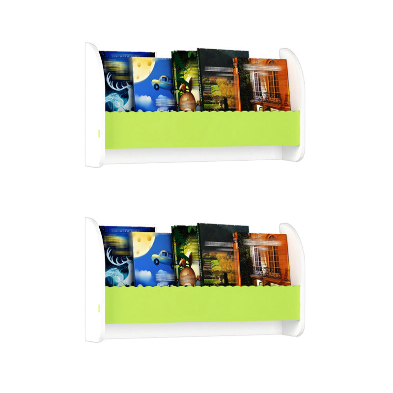 Contemporary Style Bookshelf Wall Mounted Horizontal Bookcase for Home Office 23.6"L x 4.3"W x 12.6"H White-Green 2 Piece Set Clearhalo 'Bookcases' 'furn' 'furn_bookcases' 'Furniture' 'furniture_bookcases' 'kitchen' 'kitchen_bookcases' 'Living Room Furniture' 'Office Furniture' 4700835