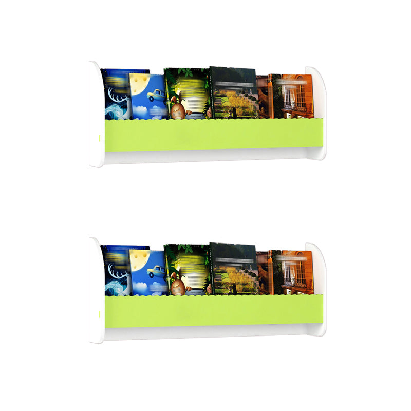 Contemporary Style Bookshelf Wall Mounted Horizontal Bookcase for Home Office 31.5"L x 4.3"W x 12.6"H White-Green 2 Piece Set Clearhalo 'Bookcases' 'furn' 'furn_bookcases' 'Furniture' 'furniture_bookcases' 'kitchen' 'kitchen_bookcases' 'Living Room Furniture' 'Office Furniture' 4700836