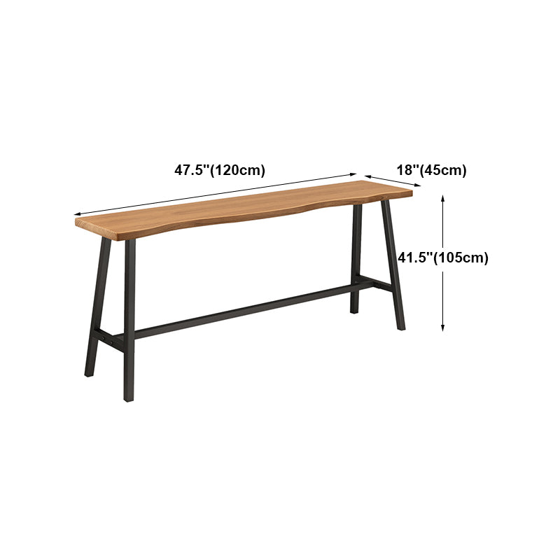 Brown Modern Style Specialty Bar Table Wood and Iron Coffee Shop Bar Table Clearhalo 'Bar Furniture' 'Bar Tables' 'bar_tables' 'furn' 'furn_bar_tables' 'Furniture' 'furniture_bar_tables' 'Kitchen & Dining Furniture' 4705379