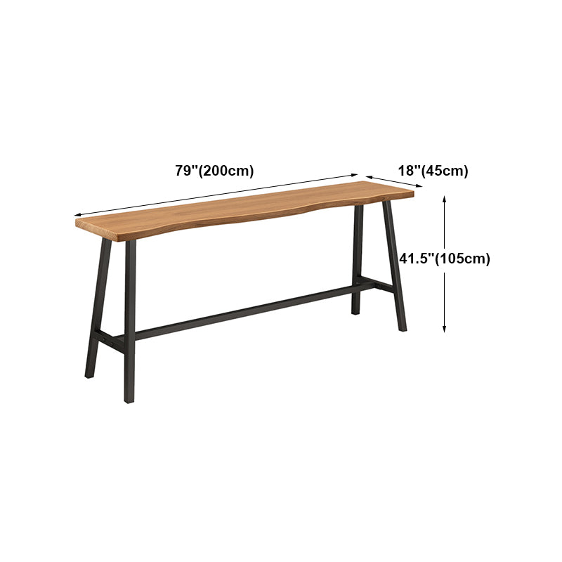 Brown Modern Style Specialty Bar Table Wood and Iron Coffee Shop Bar Table Clearhalo 'Bar Furniture' 'Bar Tables' 'bar_tables' 'furn' 'furn_bar_tables' 'Furniture' 'furniture_bar_tables' 'Kitchen & Dining Furniture' 4705382