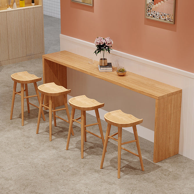 Light Brown Industrial Style Bar Table Solid Wood Indoor Casual Bar Table Clearhalo 'Bar Furniture' 'Bar Tables' 'bar_tables' 'furn' 'furn_bar_tables' 'Furniture' 'furniture_bar_tables' 'Kitchen & Dining Furniture' 4705386