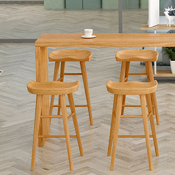 Light Brown Industrial Style Bar Table Solid Wood Indoor Casual Bar Table Clearhalo 'Bar Furniture' 'Bar Tables' 'bar_tables' 'furn' 'furn_bar_tables' 'Furniture' 'furniture_bar_tables' 'Kitchen & Dining Furniture' 4705389