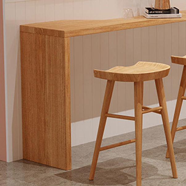 Light Brown Industrial Style Bar Table Solid Wood Indoor Casual Bar Table Clearhalo 'Bar Furniture' 'Bar Tables' 'bar_tables' 'furn' 'furn_bar_tables' 'Furniture' 'furniture_bar_tables' 'Kitchen & Dining Furniture' 4705390