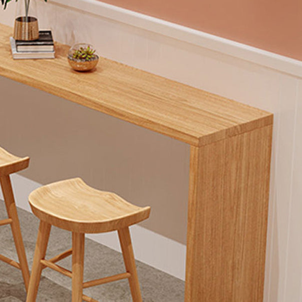 Light Brown Industrial Style Bar Table Solid Wood Indoor Casual Bar Table Clearhalo 'Bar Furniture' 'Bar Tables' 'bar_tables' 'furn' 'furn_bar_tables' 'Furniture' 'furniture_bar_tables' 'Kitchen & Dining Furniture' 4705392