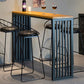 Modern Style Bar Table in Solid Wood and Metal Brown Balcony Bar Table Clearhalo 'Bar Furniture' 'Bar Tables' 'bar_tables' 'furn' 'furn_bar_tables' 'Furniture' 'furniture_bar_tables' 'Kitchen & Dining Furniture' 4705409