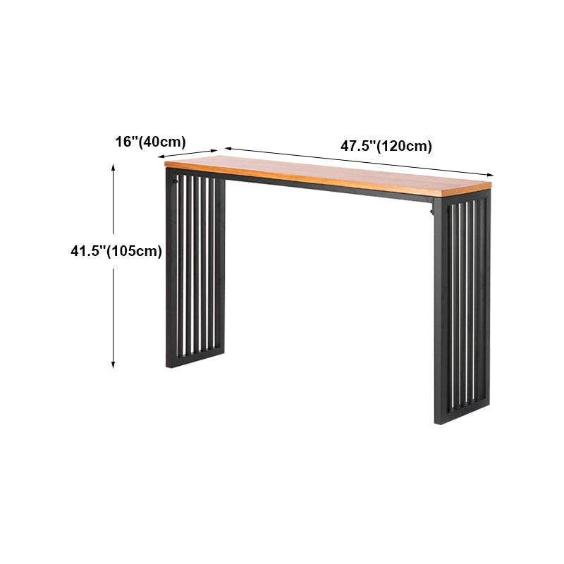Modern Style Bar Table in Solid Wood and Metal Brown Balcony Bar Table Clearhalo 'Bar Furniture' 'Bar Tables' 'bar_tables' 'furn' 'furn_bar_tables' 'Furniture' 'furniture_bar_tables' 'Kitchen & Dining Furniture' 4705412