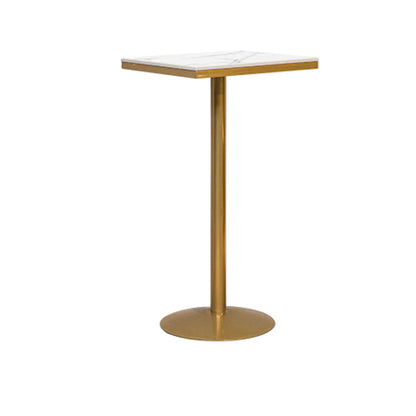 White Glam Style Round and Square Bar Table in Iron and Marble Milk Tea Shop Bar Table Square Without Chairs Clearhalo 'Bar Furniture' 'Bar Tables' 'bar_tables' 'furn' 'furn_bar_tables' 'Furniture' 'furniture_bar_tables' 'Kitchen & Dining Furniture' 4705419