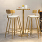 White Glam Style Round and Square Bar Table in Iron and Marble Milk Tea Shop Bar Table 21.7"L x 21.7"W x 41.3"H Round Without Chairs Clearhalo 'Bar Furniture' 'Bar Tables' 'bar_tables' 'furn' 'furn_bar_tables' 'Furniture' 'furniture_bar_tables' 'Kitchen & Dining Furniture' 4705420