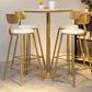 White Glam Style Round and Square Bar Table in Iron and Marble Milk Tea Shop Bar Table 21.7"L x 21.7"W x 41.3"H Square Without Chairs Clearhalo 'Bar Furniture' 'Bar Tables' 'bar_tables' 'furn' 'furn_bar_tables' 'Furniture' 'furniture_bar_tables' 'Kitchen & Dining Furniture' 4705422