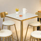 White Glam Style Round and Square Bar Table in Iron and Marble Milk Tea Shop Bar Table Clearhalo 'Bar Furniture' 'Bar Tables' 'bar_tables' 'furn' 'furn_bar_tables' 'Furniture' 'furniture_bar_tables' 'Kitchen & Dining Furniture' 4705424