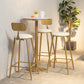 White Glam Style Round and Square Bar Table in Iron and Marble Milk Tea Shop Bar Table Clearhalo 'Bar Furniture' 'Bar Tables' 'bar_tables' 'furn' 'furn_bar_tables' 'Furniture' 'furniture_bar_tables' 'Kitchen & Dining Furniture' 4705426
