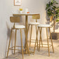 White Glam Style Round and Square Bar Table in Iron and Marble Milk Tea Shop Bar Table Clearhalo 'Bar Furniture' 'Bar Tables' 'bar_tables' 'furn' 'furn_bar_tables' 'Furniture' 'furniture_bar_tables' 'Kitchen & Dining Furniture' 4705428