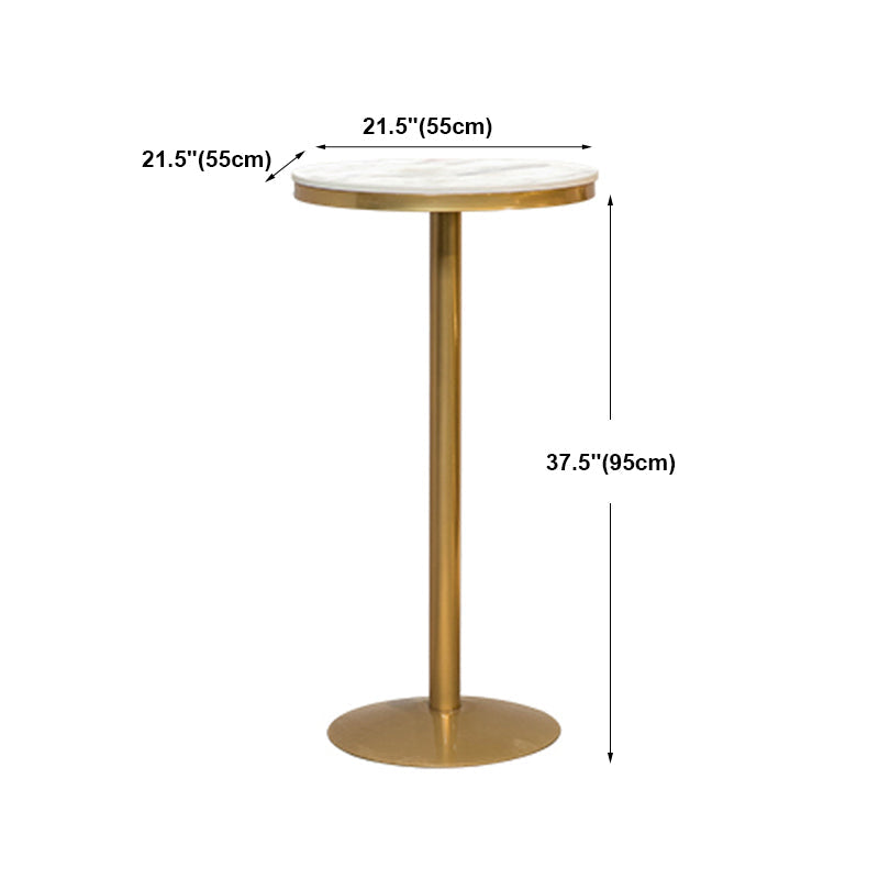 White Glam Style Round and Square Bar Table in Iron and Marble Milk Tea Shop Bar Table Clearhalo 'Bar Furniture' 'Bar Tables' 'bar_tables' 'furn' 'furn_bar_tables' 'Furniture' 'furniture_bar_tables' 'Kitchen & Dining Furniture' 4705429