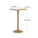 White Glam Style Round and Square Bar Table in Iron and Marble Milk Tea Shop Bar Table Clearhalo 'Bar Furniture' 'Bar Tables' 'bar_tables' 'furn' 'furn_bar_tables' 'Furniture' 'furniture_bar_tables' 'Kitchen & Dining Furniture' 4705434
