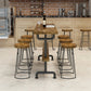 Brown Industrial Style Bar Table Pine Wood Milk Tea Shop Casual Bar Table 70.9"L x 15.7"W x 41.3"H Without Chairs Clearhalo 'Bar Furniture' 'Bar Tables' 'bar_tables' 'furn' 'furn_bar_tables' 'Furniture' 'furniture_bar_tables' 'Kitchen & Dining Furniture' 4705448