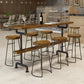 Brown Industrial Style Bar Table Pine Wood Milk Tea Shop Casual Bar Table Clearhalo 'Bar Furniture' 'Bar Tables' 'bar_tables' 'furn' 'furn_bar_tables' 'Furniture' 'furniture_bar_tables' 'Kitchen & Dining Furniture' 4705456