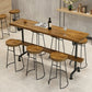 Brown Industrial Style Bar Table Pine Wood Milk Tea Shop Casual Bar Table Clearhalo 'Bar Furniture' 'Bar Tables' 'bar_tables' 'furn' 'furn_bar_tables' 'Furniture' 'furniture_bar_tables' 'Kitchen & Dining Furniture' 4705457