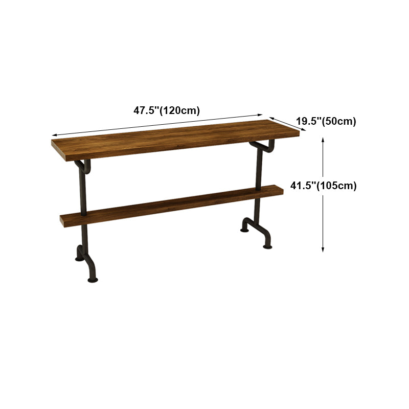 Brown Industrial Style Bar Table Pine Wood Milk Tea Shop Casual Bar Table Clearhalo 'Bar Furniture' 'Bar Tables' 'bar_tables' 'furn' 'furn_bar_tables' 'Furniture' 'furniture_bar_tables' 'Kitchen & Dining Furniture' 4705463